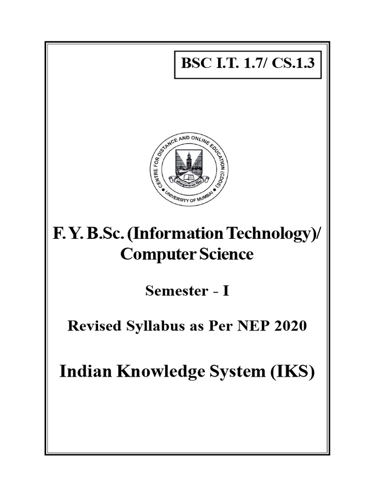 PDF Iks BSC - CS | PDF | Knowledge | Vedas