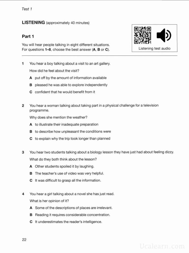 b2 First For School 5 (Test 1-2) - 24-29 | PDF