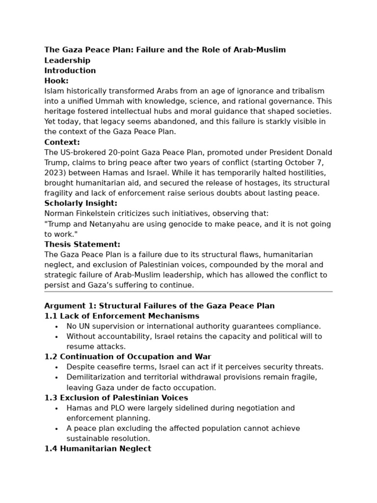 The Gaza Peace Plan | PDF | Gaza Strip | Hamas