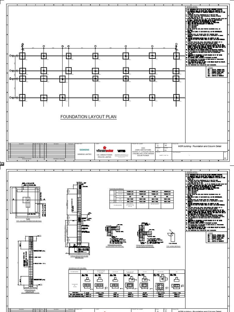 Foundation and Column Detail Drawing | PDF