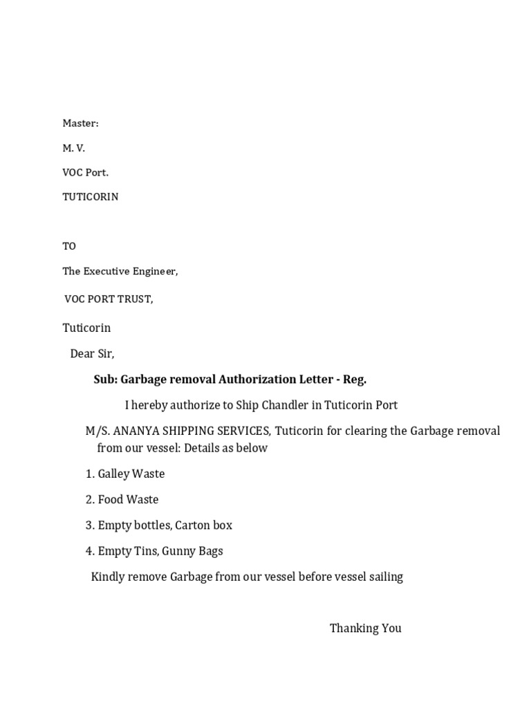 Garbage Intent Format | PDF