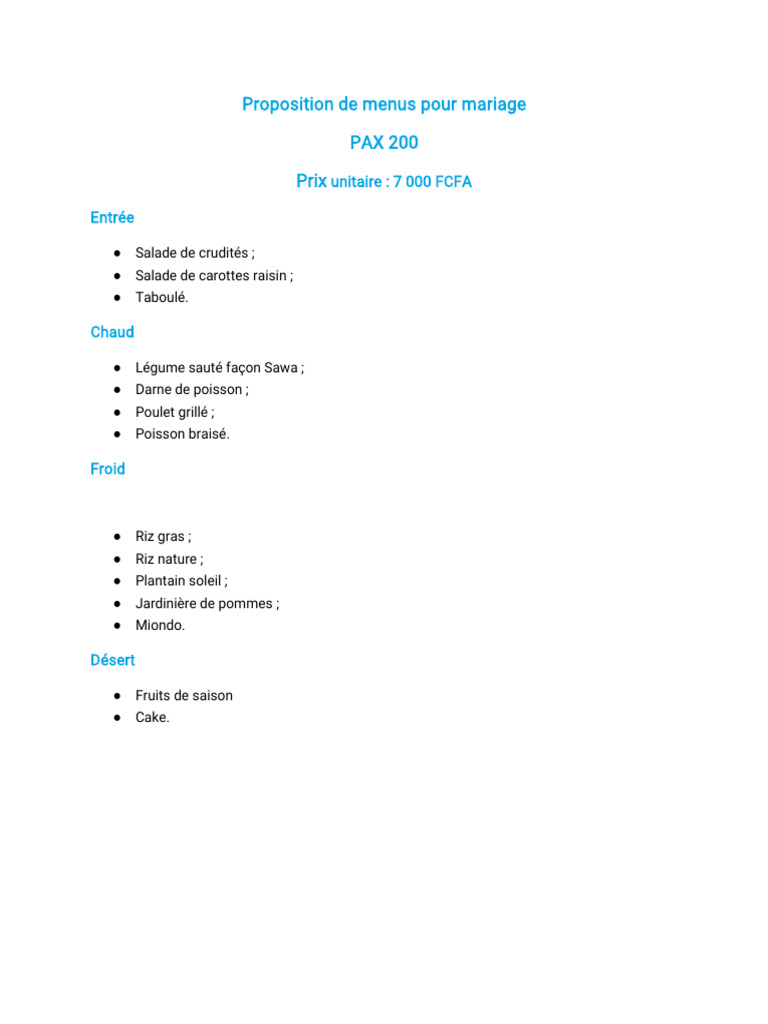 Menus | PDF