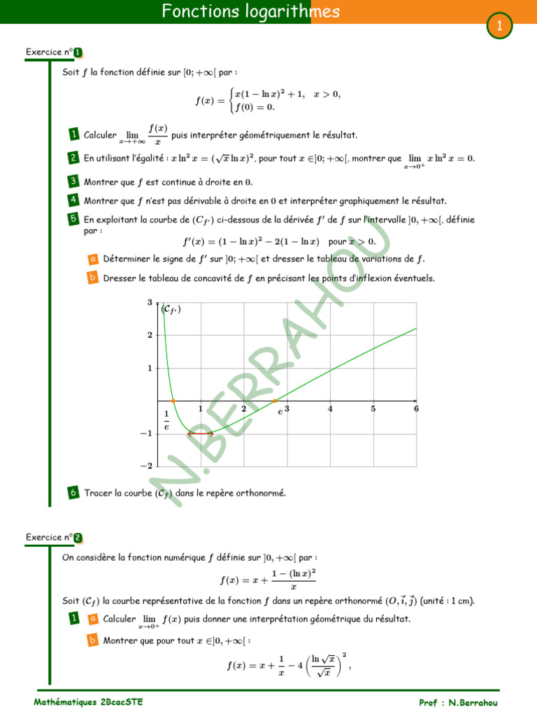 Logarithme | PDF | Fonction (Mathématiques) | Limite (mathématiques)
