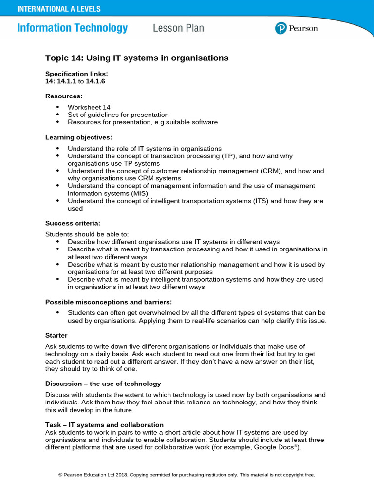 IAL IT 14 LP Using IT System | PDF | Customer Relationship Management ...