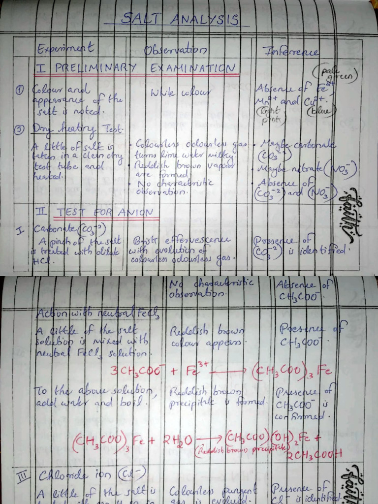 Chemistry Lab Notes | PDF