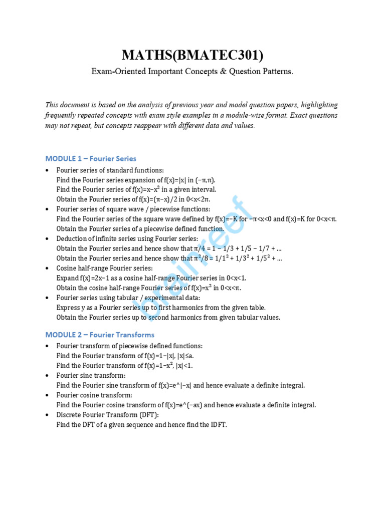 Bmatelc 301 | PDF | Fourier Series | Mathematical Analysis