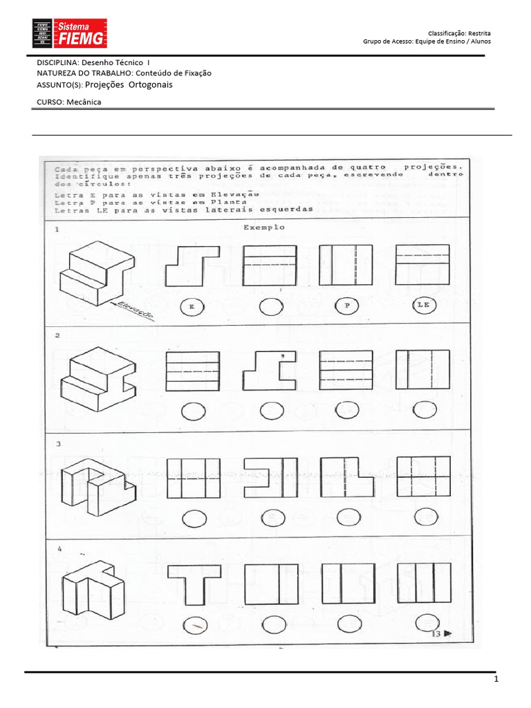 Exercícios - Projeções Ortogonais | PDF