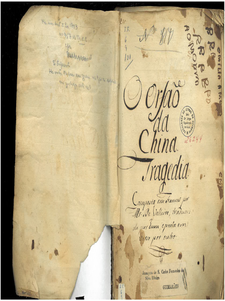 O Orfao Da China Tragedia - Acto 1 Nota Digit | PDF