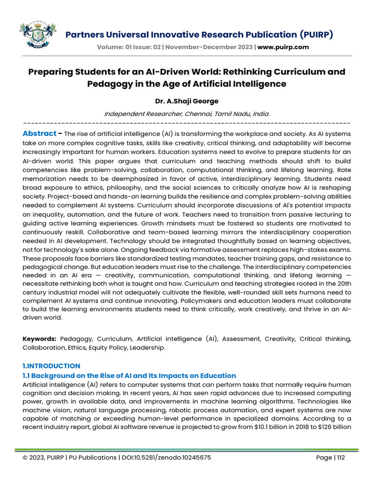 AI and Curriculum Design | PDF | Intelligence (AI) & Semantics ...