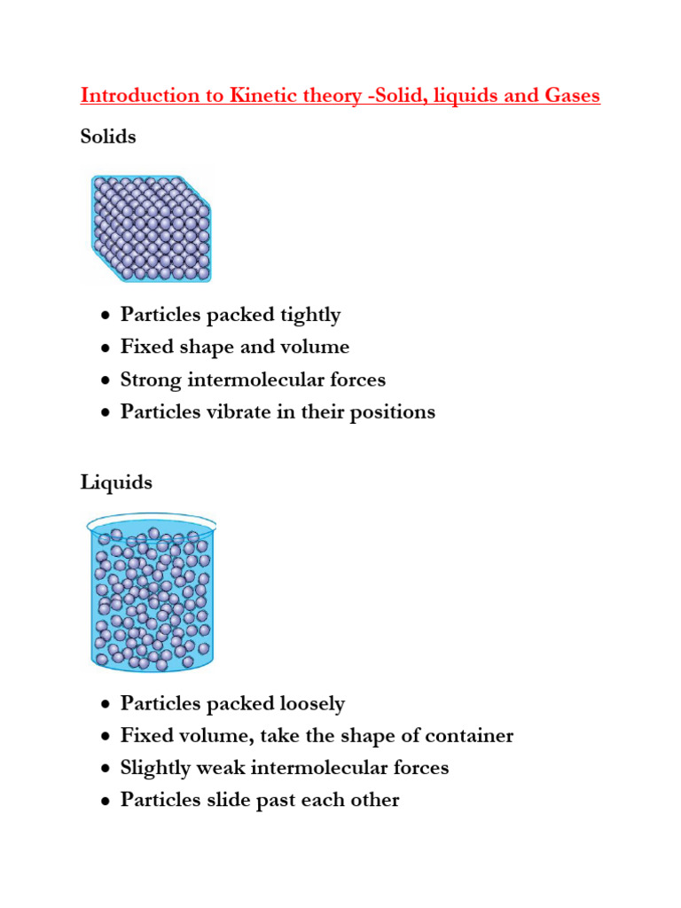 Chapter 5 - Doc 1 - Kinetic Theory and Basics | PDF | Temperature | Gases