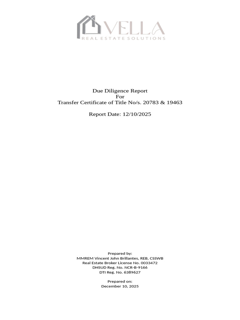 Due Diligence Report Manda Properties | PDF | Natural Resources Law ...