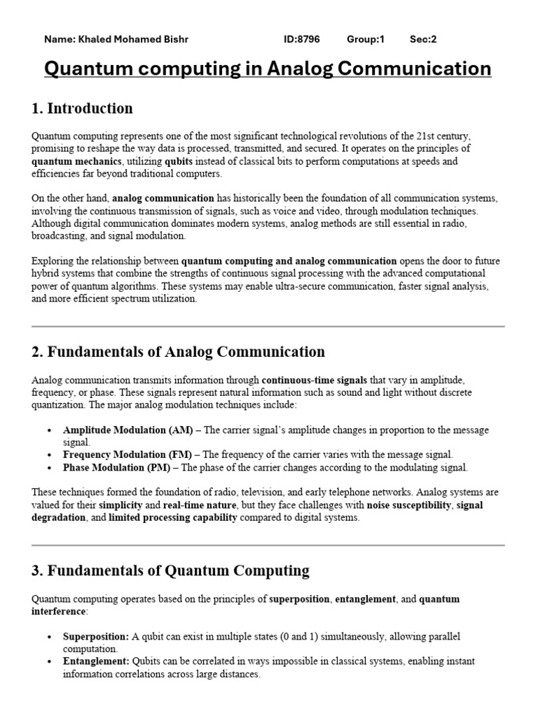 report 3 | PDF | Quantum Computing | Computing