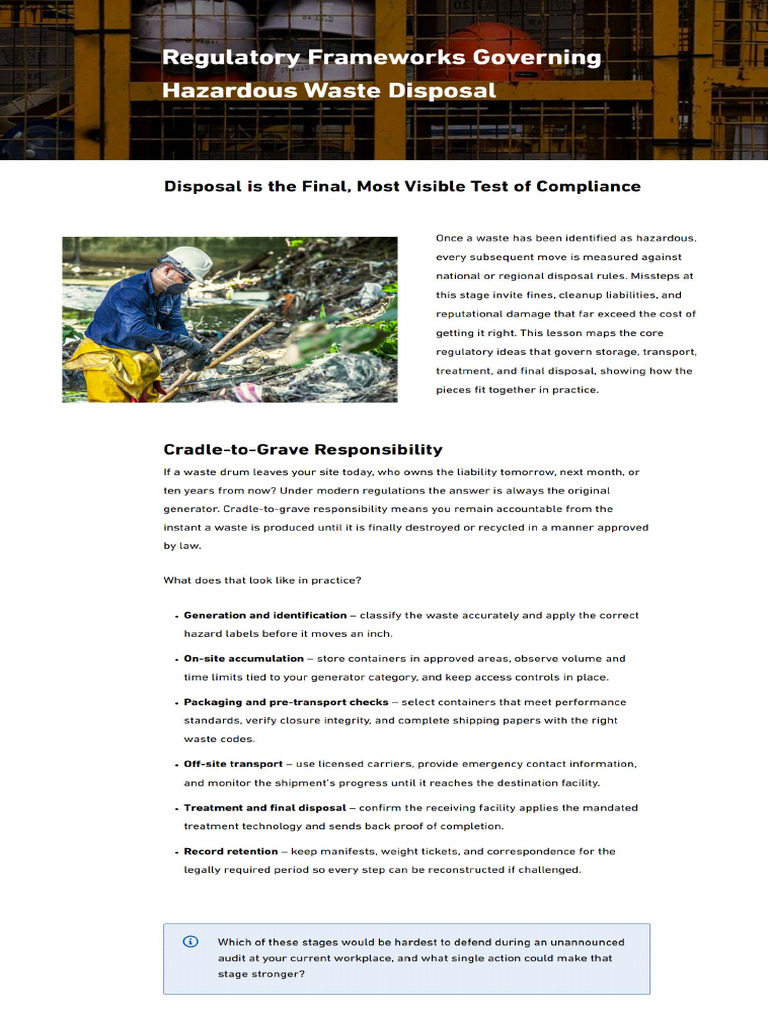 3.3.3. Regulatory Frameworks Governing Hazardous Waste Disposal | PDF ...