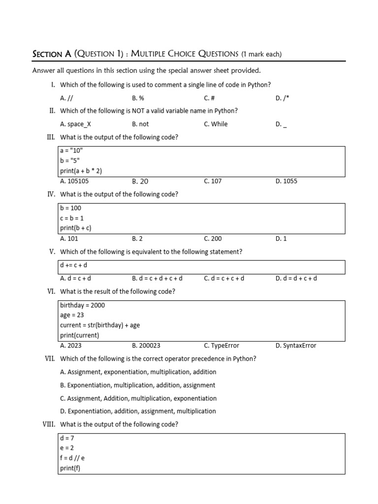 COMP-122 Python Paper 1 | PDF | Computer Engineering | Computing