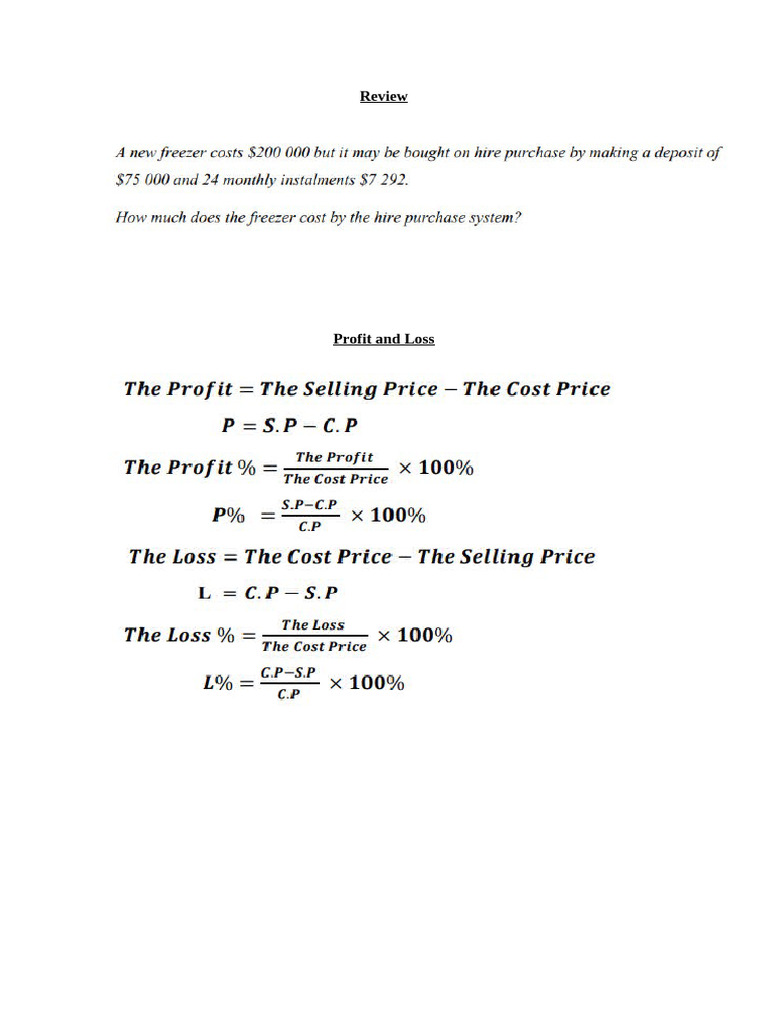 Profit and Loss, Commission, Simple and Compound Interest | PDF