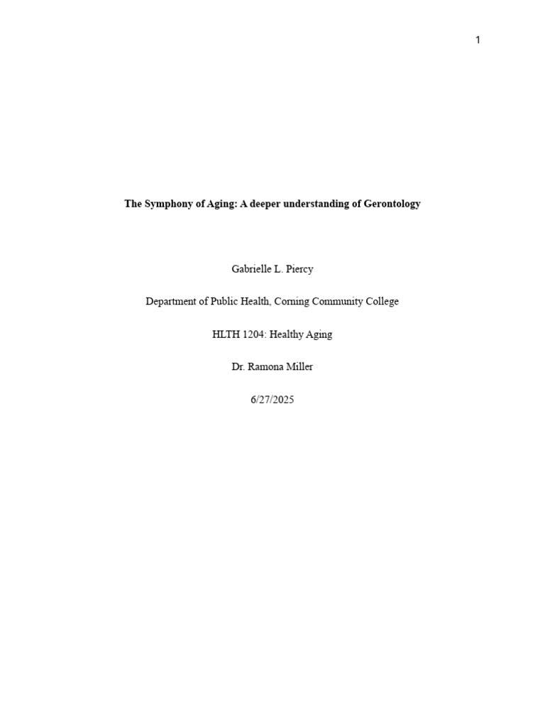 A Deeper Understanding of Gerontology | PDF | Ageing | Gerontology