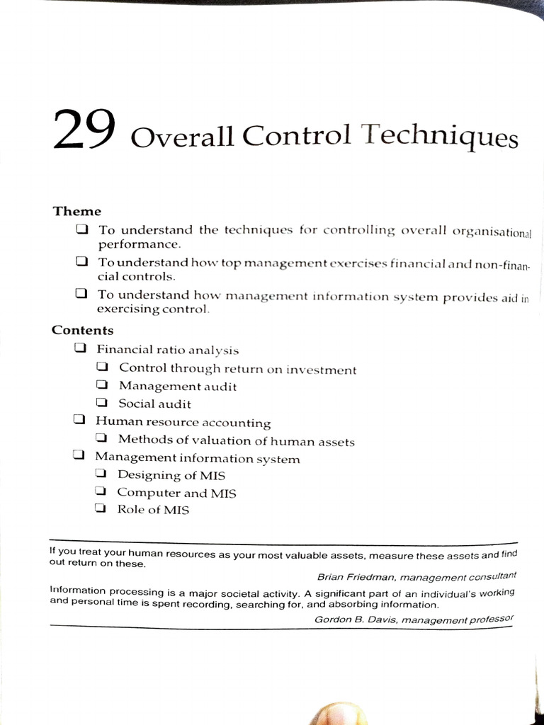 Unit IV - Overall Control Techniques | PDF | Investing | Debt