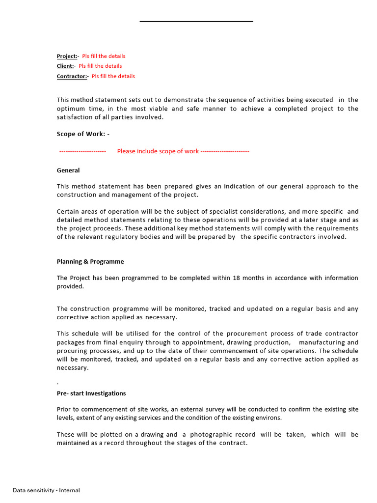 Construction Method Statement 2 | PDF | Concrete | Road