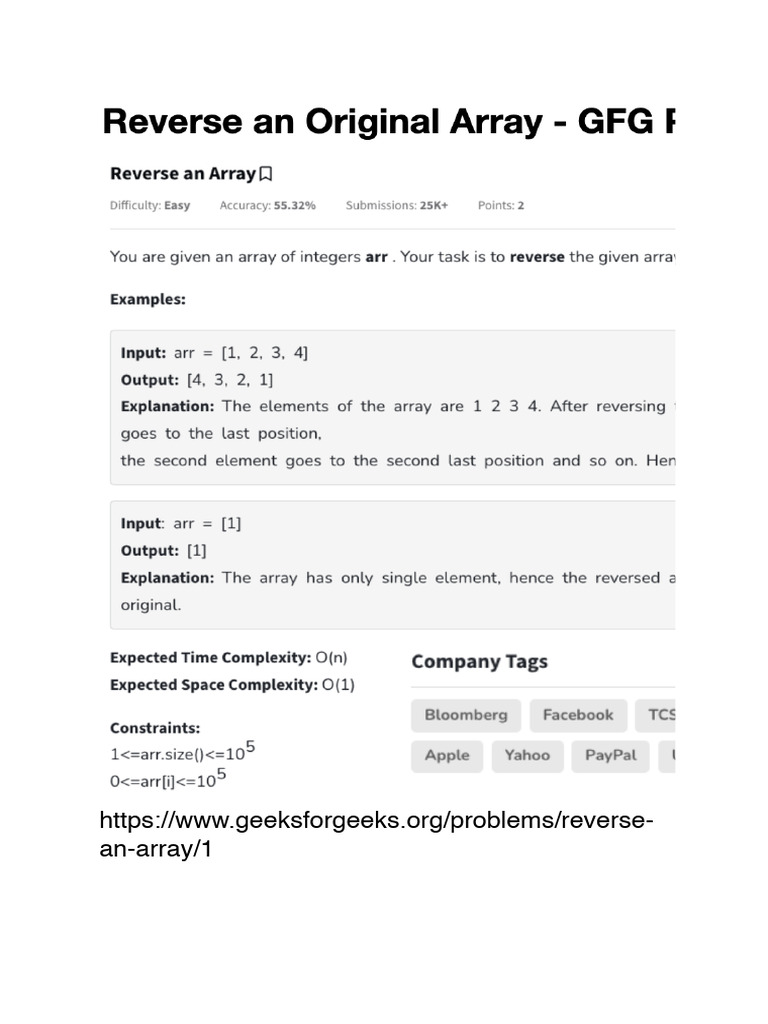ArrayPracticeQuestions Part 1 | PDF
