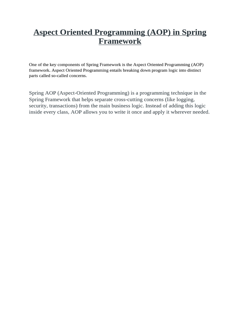 Aspect Oriented Programming - 230925 | PDF