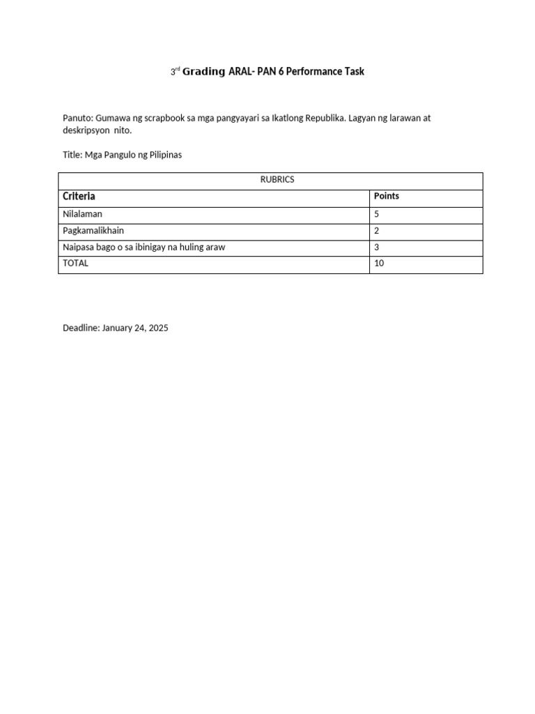 3rd GRading AP 6 PT | PDF