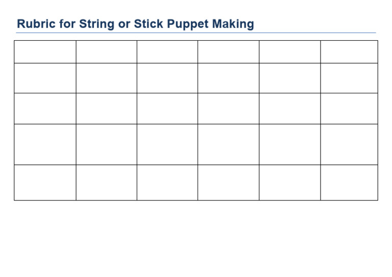 String or Stick Puppet Rubrics | PDF