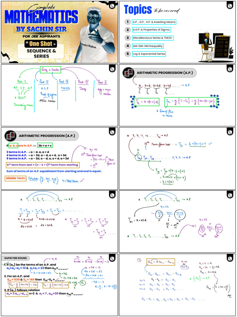 _##_Sequence & Series (One Shot) _ Class Notes-Invert - Converted(2) | PDF