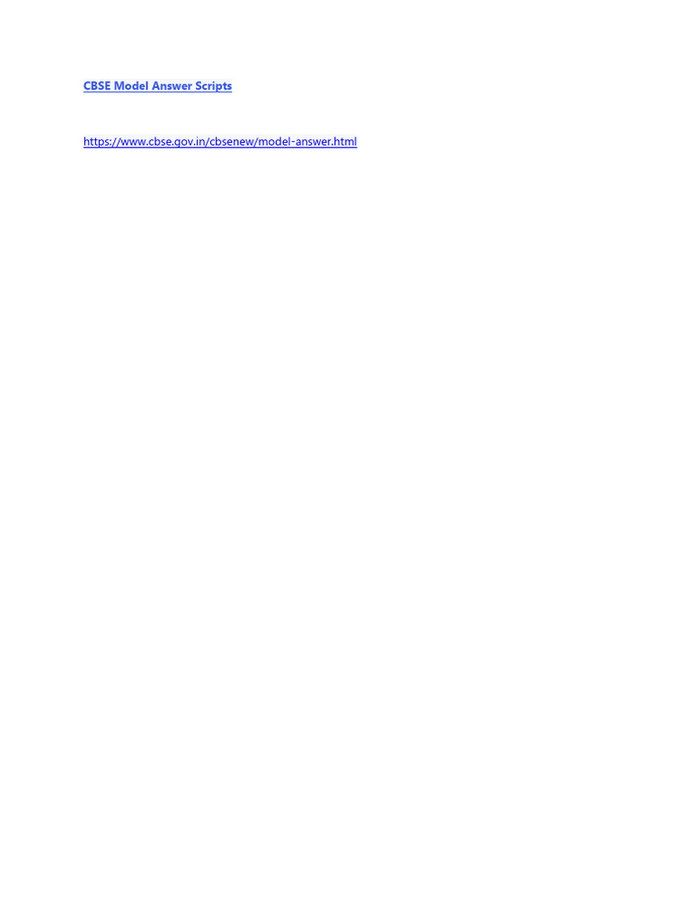 CBSE Model Answer Scripts | PDF