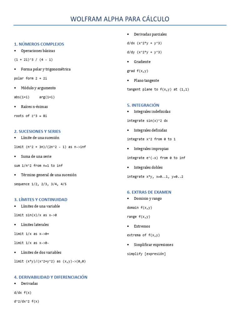 Wolfram Alpha Calculo | PDF