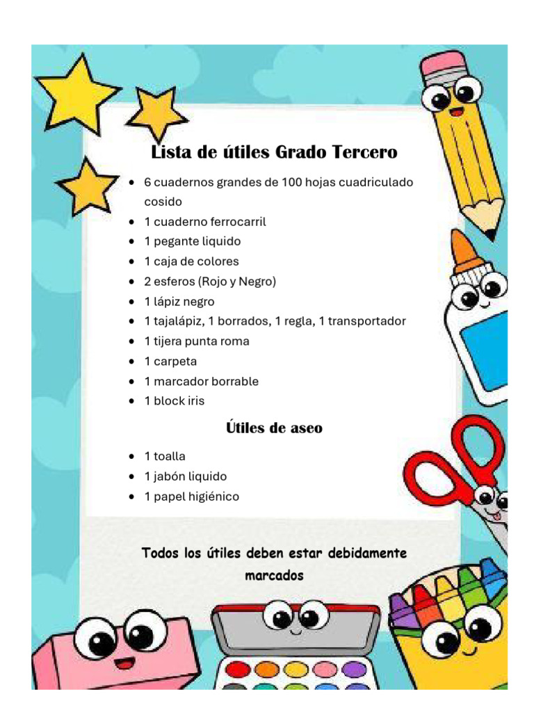 Utiles Tercero | PDF
