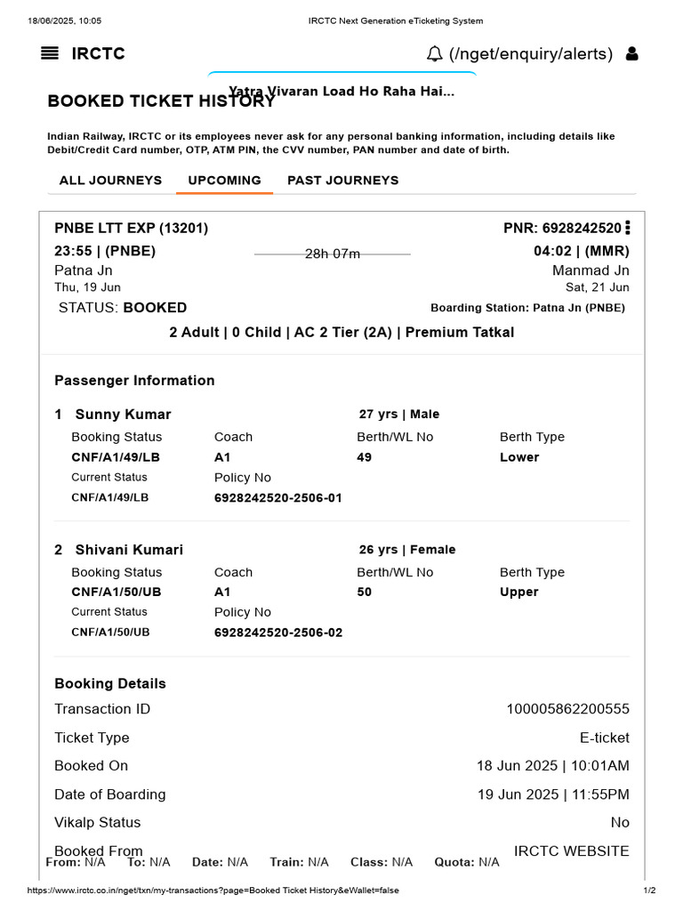 IRCTC Next Generation ETicketing System | PDF | Banking Technology ...