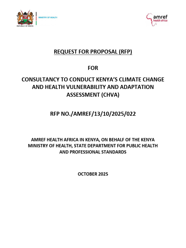 RFP Climate Change and Health Vulnerability and Adaptation Assessment ...