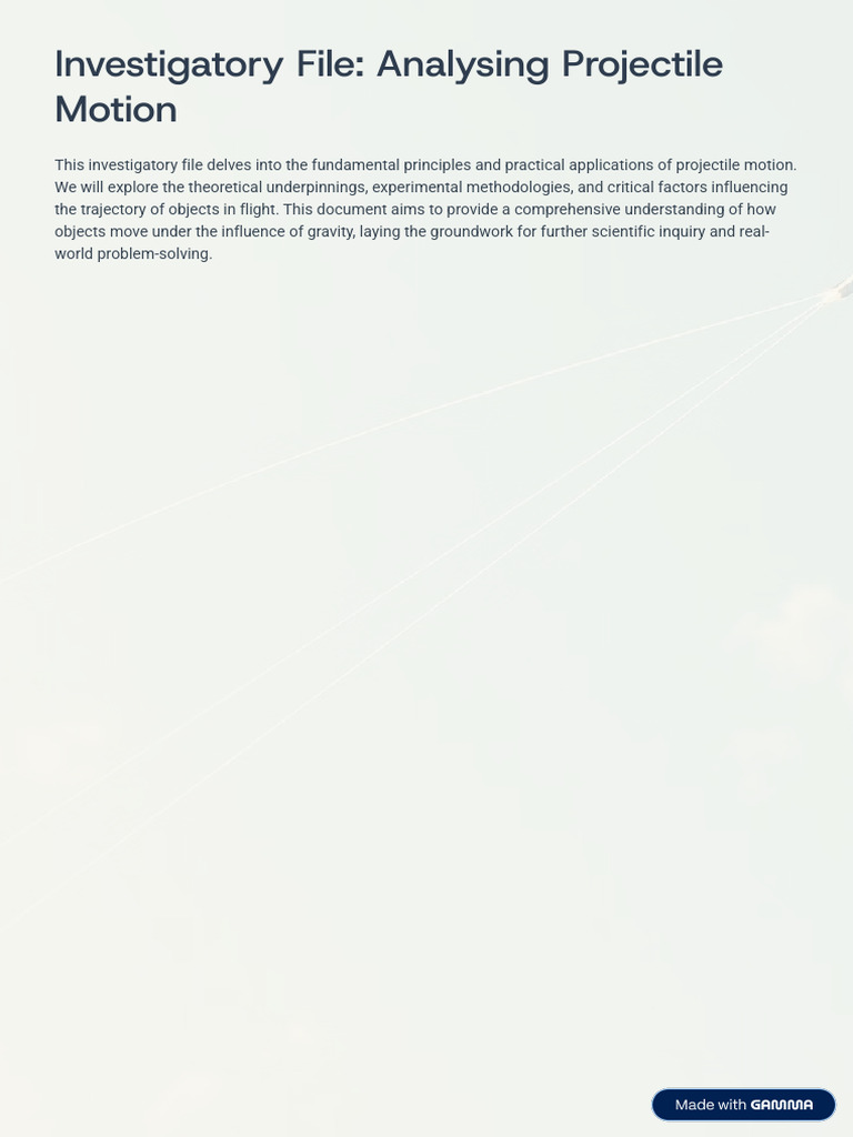 Investigatory File Analysing Projectile Motion | PDF | Motion (Physics ...