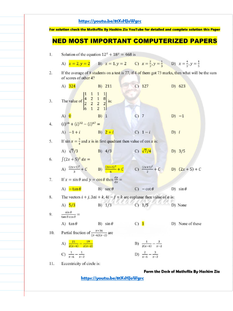 Ned Math Computerized Papers | PDF