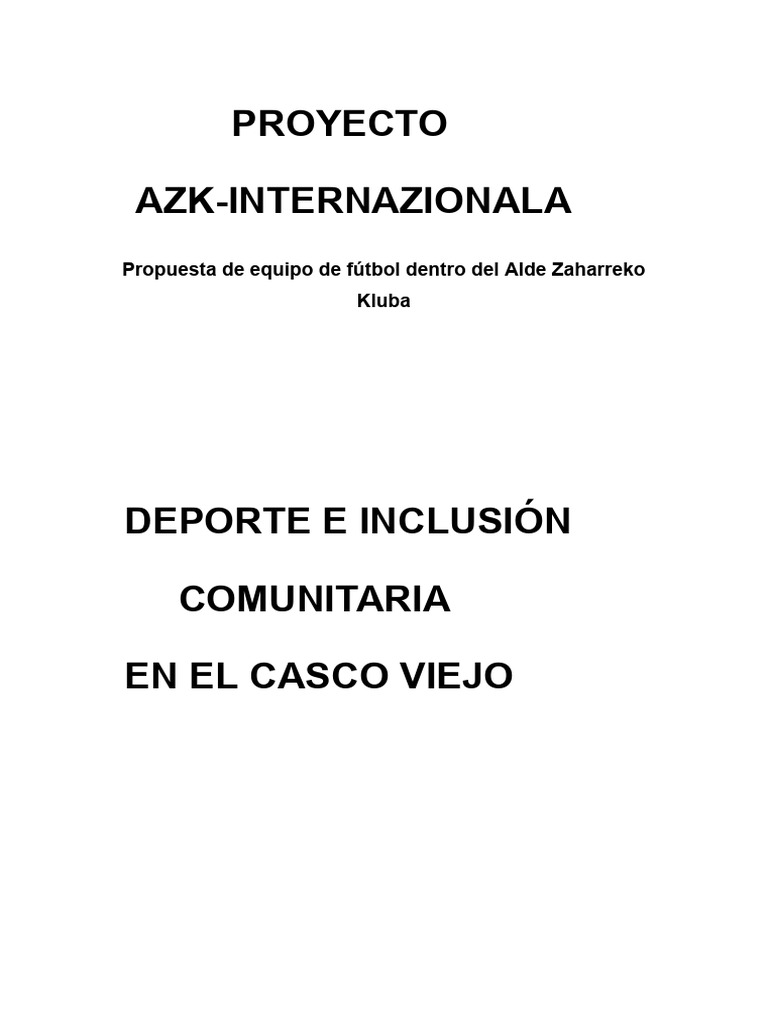 Proyecto AZK Internazionala - Google Dokumentuak | PDF
