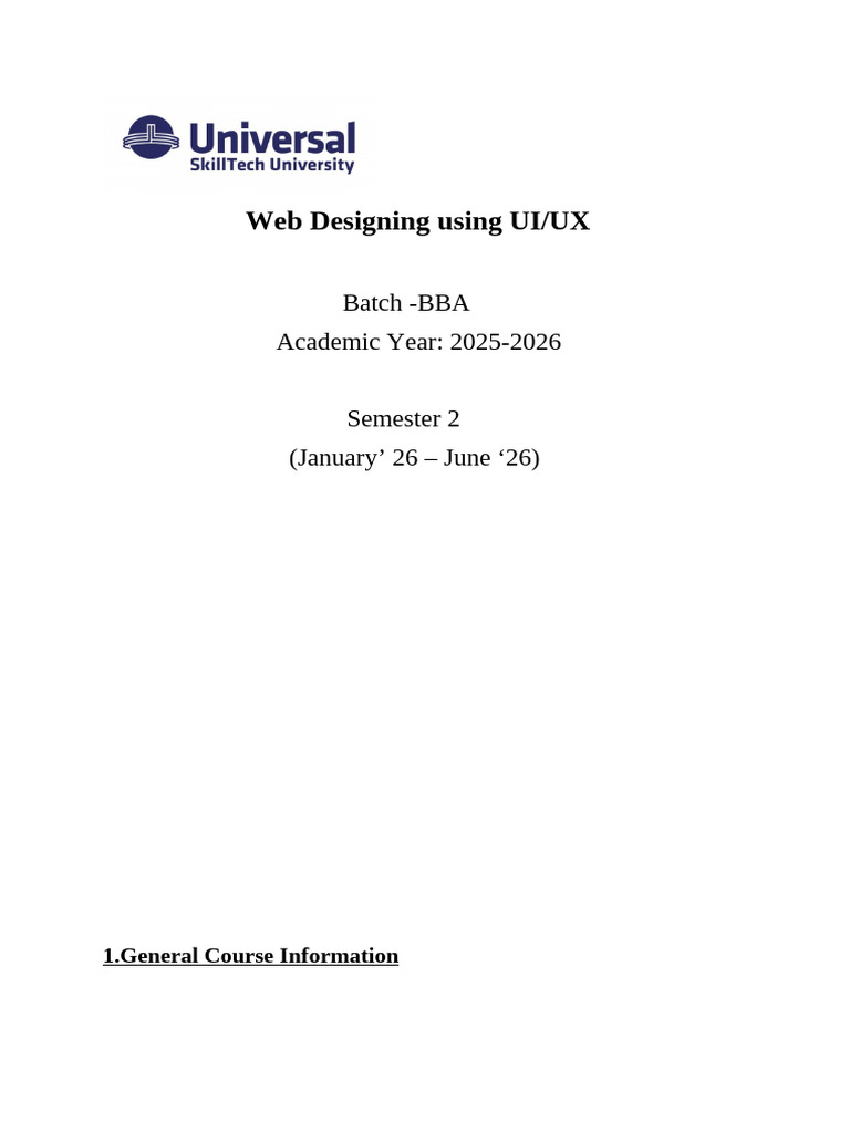 Web Designing Using UI - UX USTU | PDF | Usability | User Interface