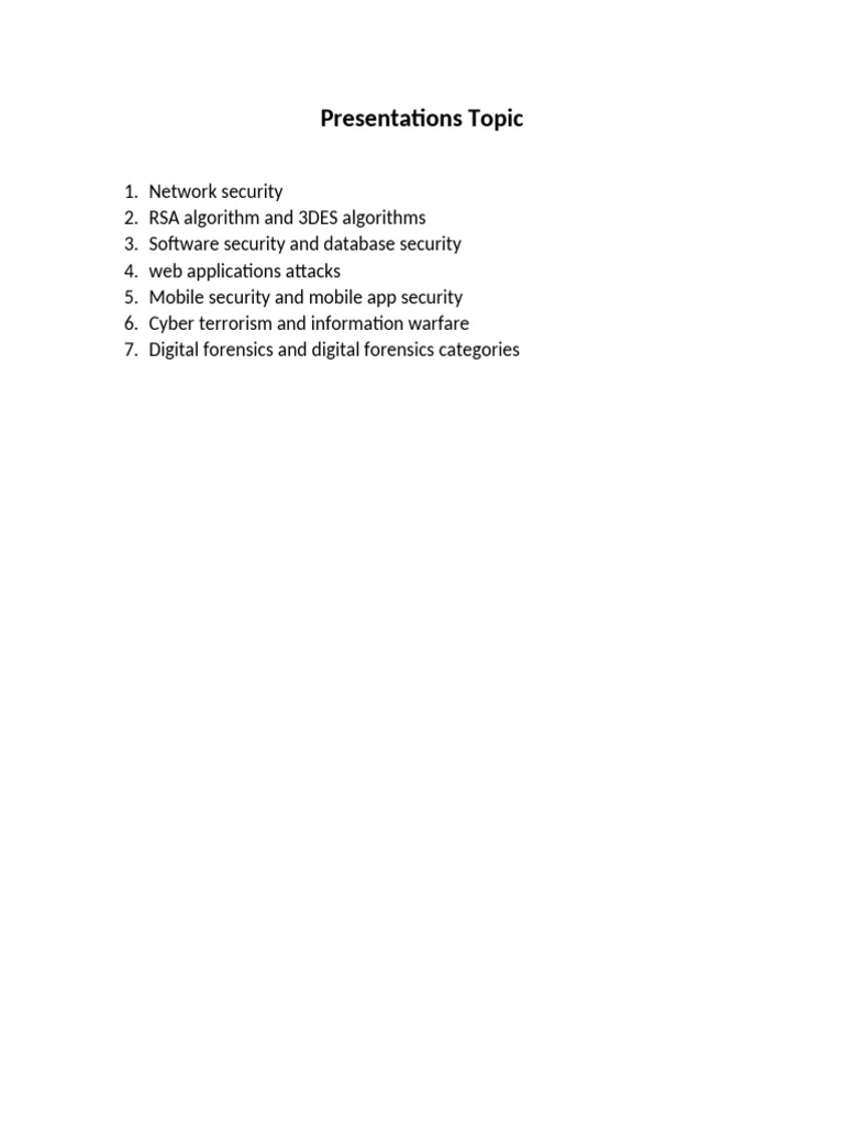 Presentations Topic | PDF