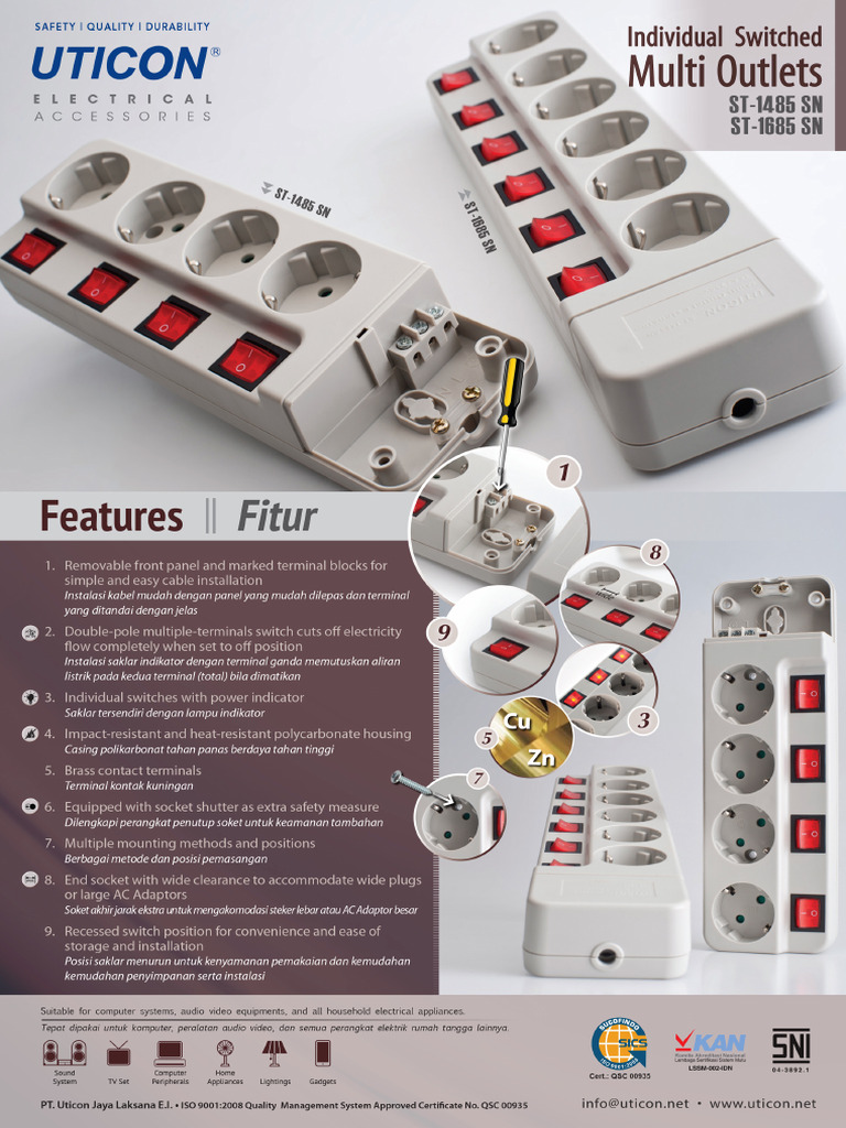 UTICON Individual Switched Multi Outlets | PDF