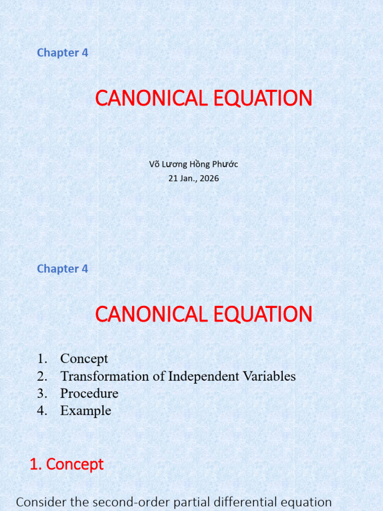 [4] Canonical Equ | PDF