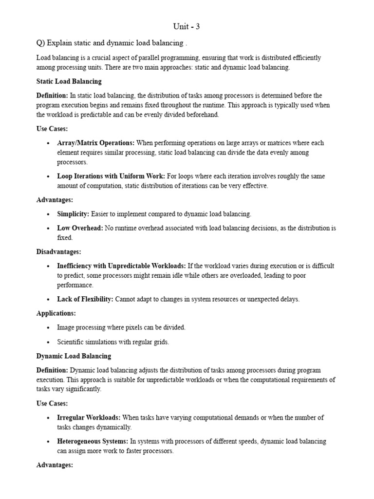 PDC_NOTES_CIE_2 | PDF | Load Balancing (Computing) | Thread (Computing)