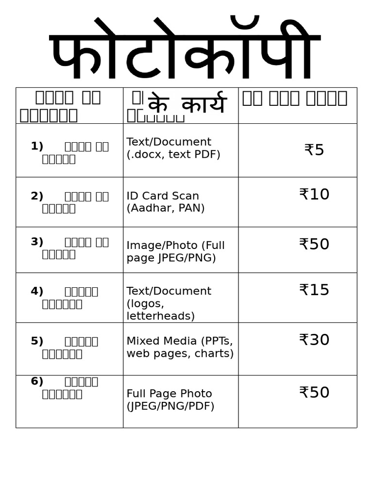 Photocopy Work | PDF