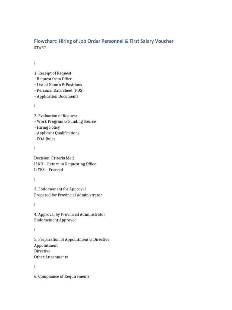 Job Order Flowchart MS Word | PDF