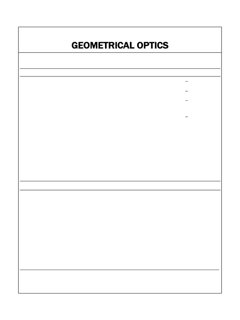 03 Geometrical Optics | PDF | Light | Optics