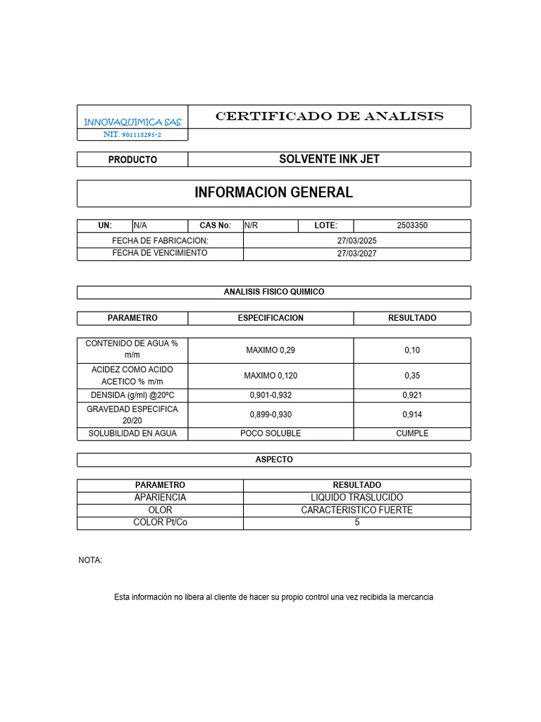 Certificado Solvente 2025 | PDF