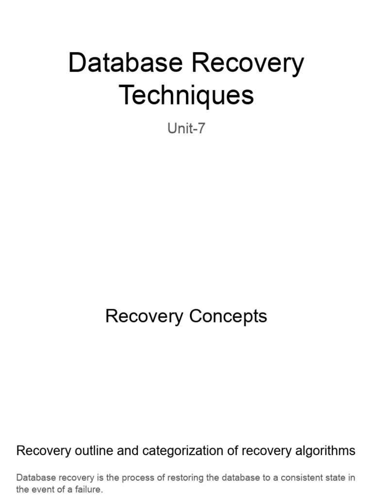 Database Management System-Unit 7 - 4f8314b7fdb | PDF | Database ...