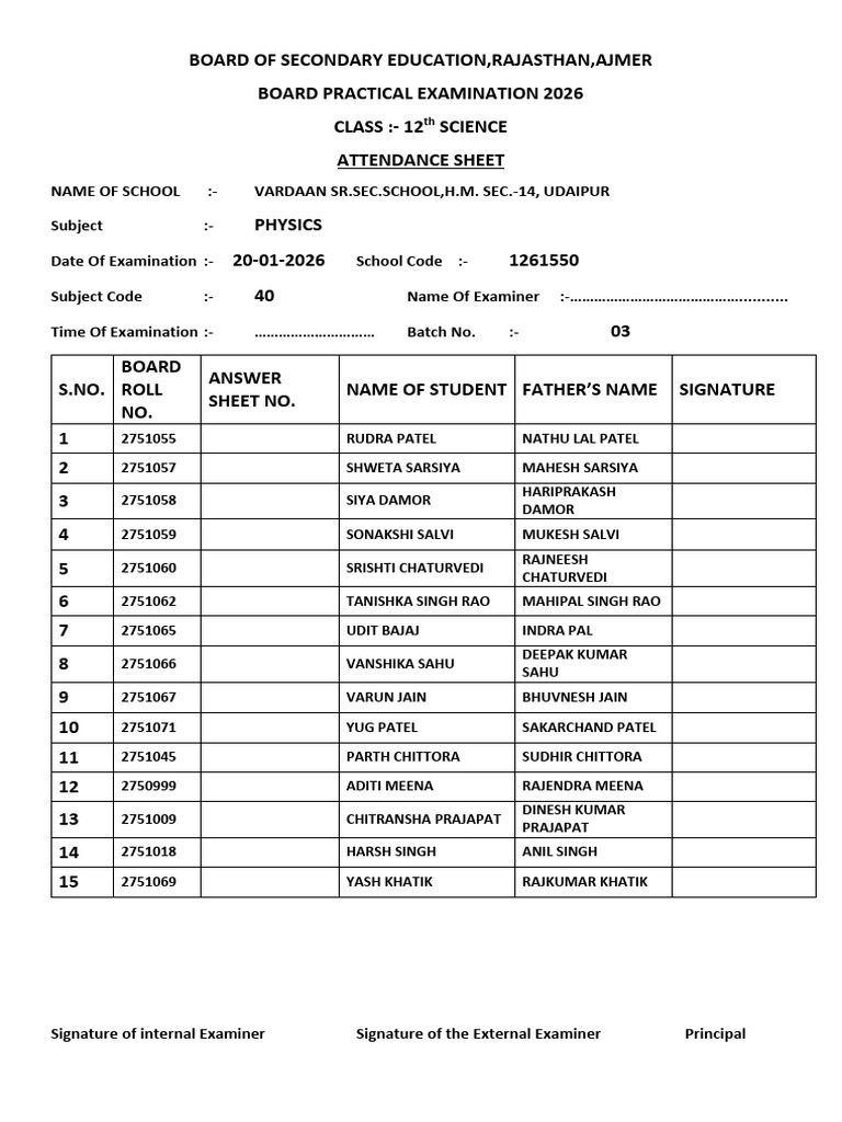 Physics (New Batch List) | PDF