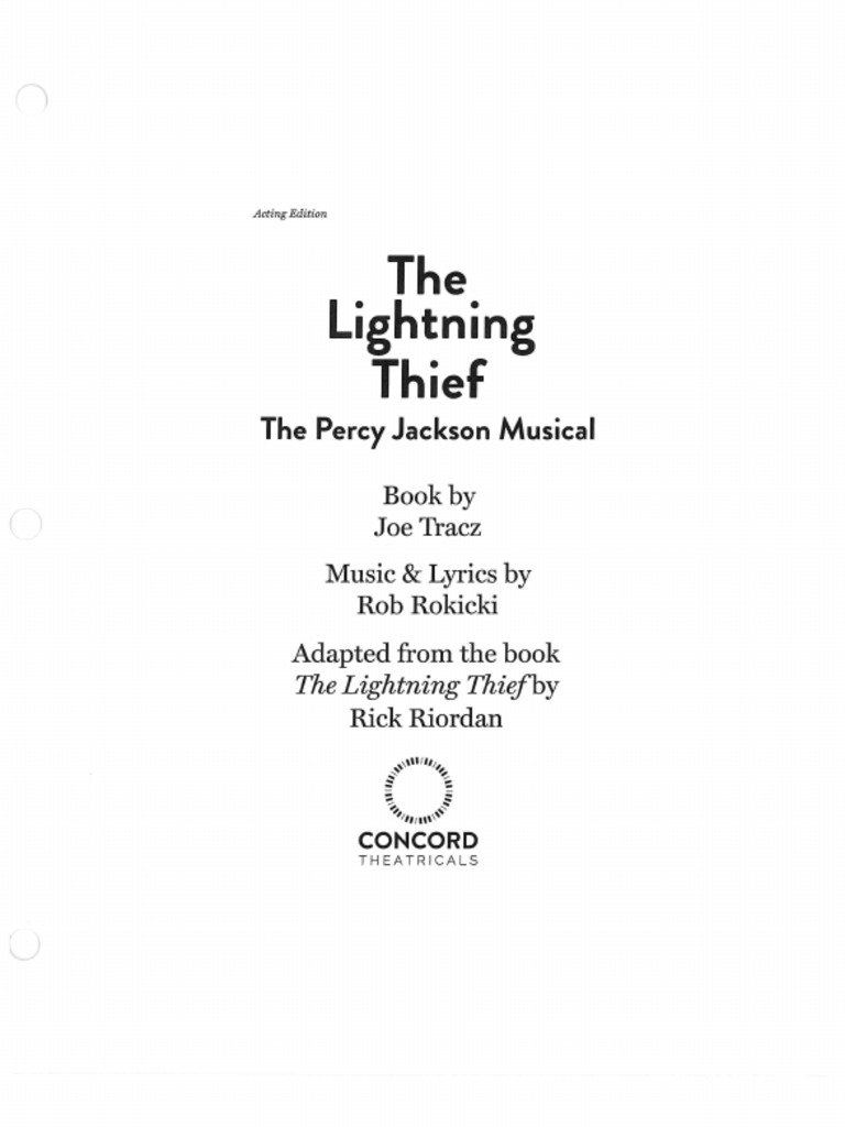 The Lightning Thief Script | PDF