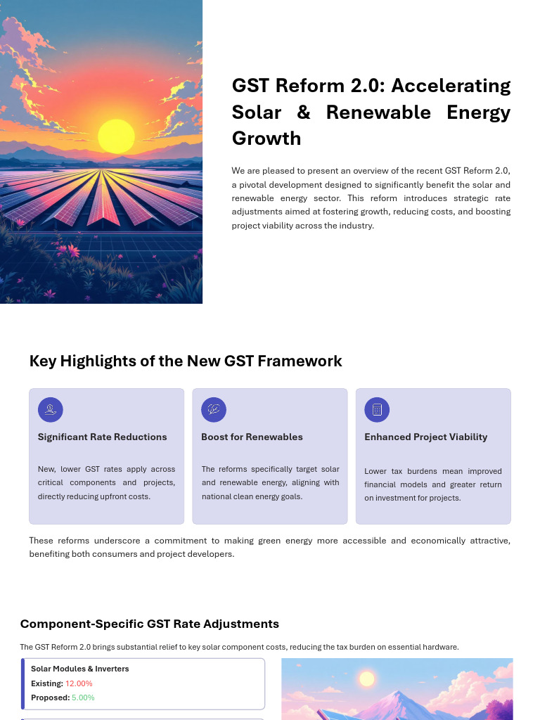 V2 GST 2.0 - Solar and Renewable Energy Sector | PDF | Renewable Energy ...