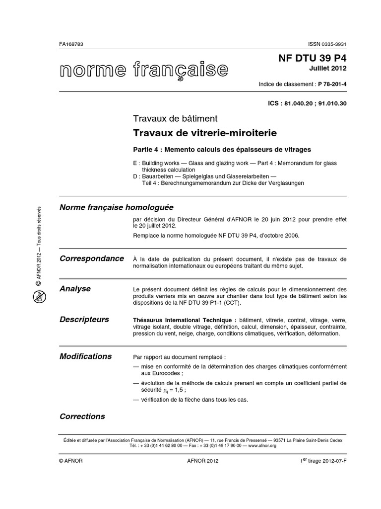 NF Dtu39 P4 2012 | PDF | Code de la construction et de l'habitation ...
