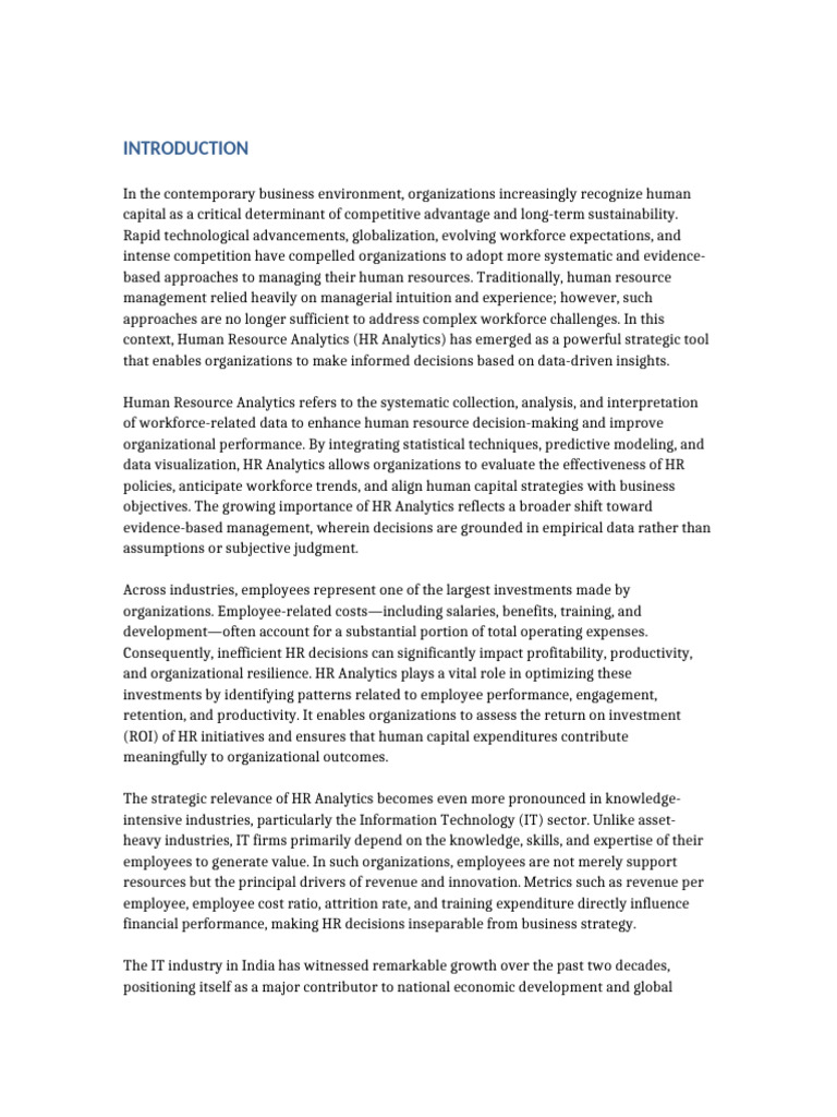 PHD Introduction HR Analytics FINAL | PDF | Analytics | Human Resource ...